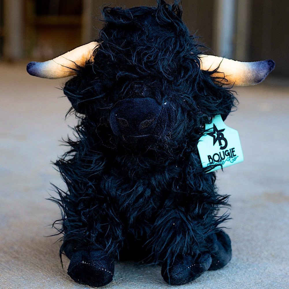 Bougie Cattle Company Stuffed Highlander Cow With Custom Bougie EarTag